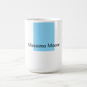 Blue Black White Plain Elegant Own Name Coffee Mug