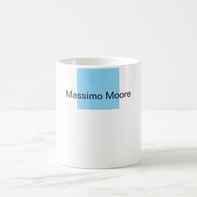 Blue Black White Plain Elegant Own Name Coffee Mug (Center)