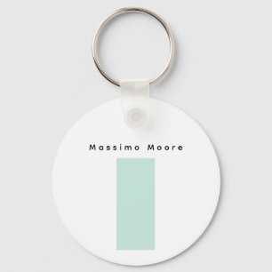 Blue Black White Plain Elegant Own Name Key Ring