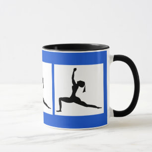 Blue Black - Yoga Designs Combo Coffee Mug/ Cup