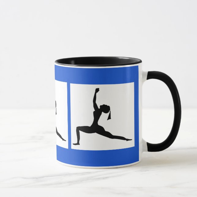 Blue Black - Yoga Designs Combo Coffee Mug/ Cup (Right)