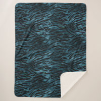 Blue Black Zebra Print Ombre