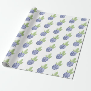 Blue blackberry fruit wrapping paper