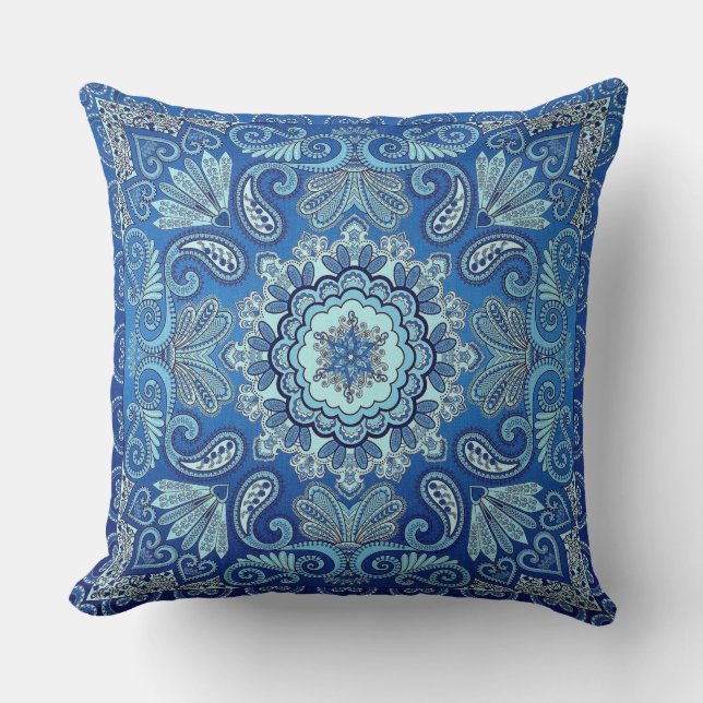 Blue Blend Bandanna Design Country Cushion (Front)