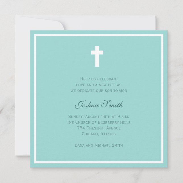 Blue Blessing Invitation (Front)