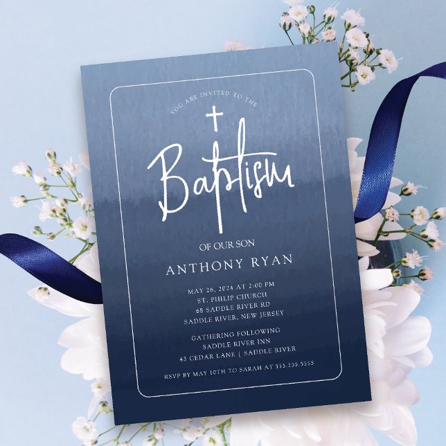 Blue Blessings Baptism Invitation (Creator Uploaded)