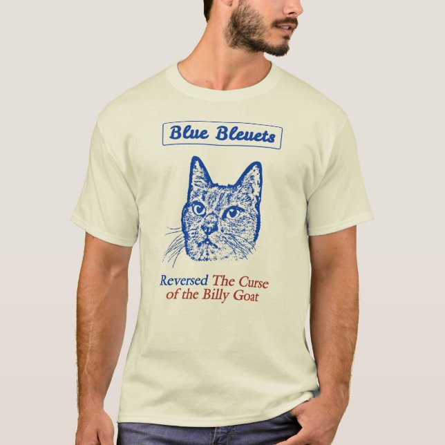 Blue Bleuets Reversed The Curse Of The Billy Goat T-Shirt (Front)