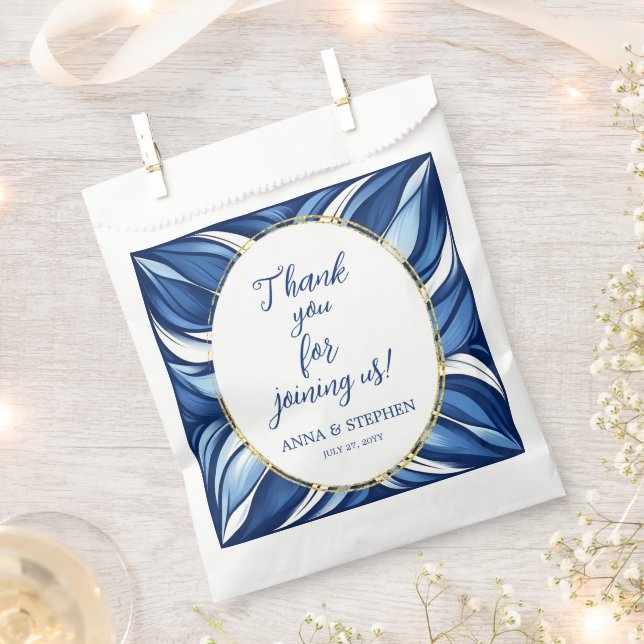 Blue Bliss Organic Floral Favour Bag (Clipped)