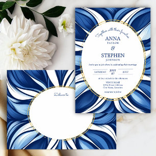 Blue Bliss Organic Floral Wedding Invitation