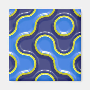 Blue Blob Pattern Magnet