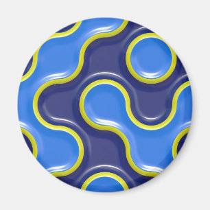Blue Blob Pattern Magnet