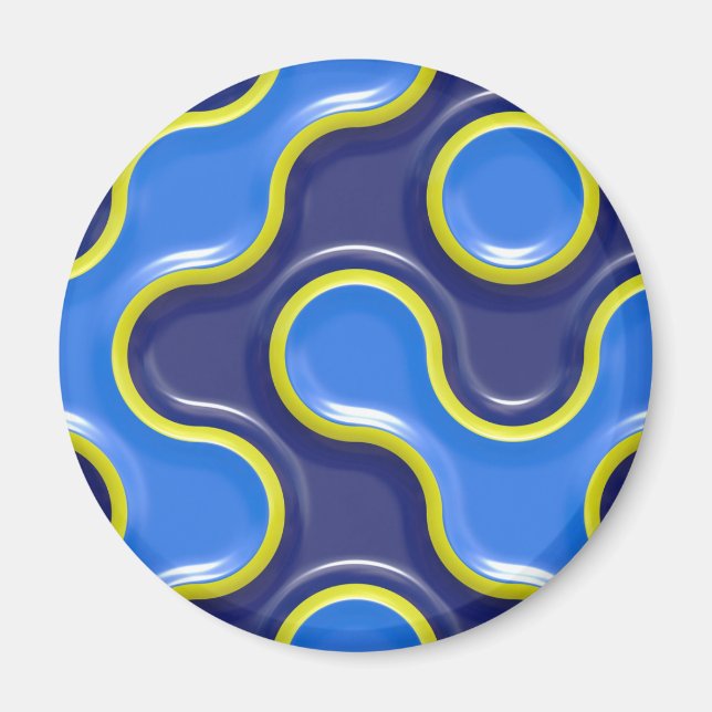 Blue Blob Pattern Magnet (Front)