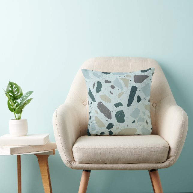 Blue Blobs Throw Pillow by Detailsavvy (Chair)