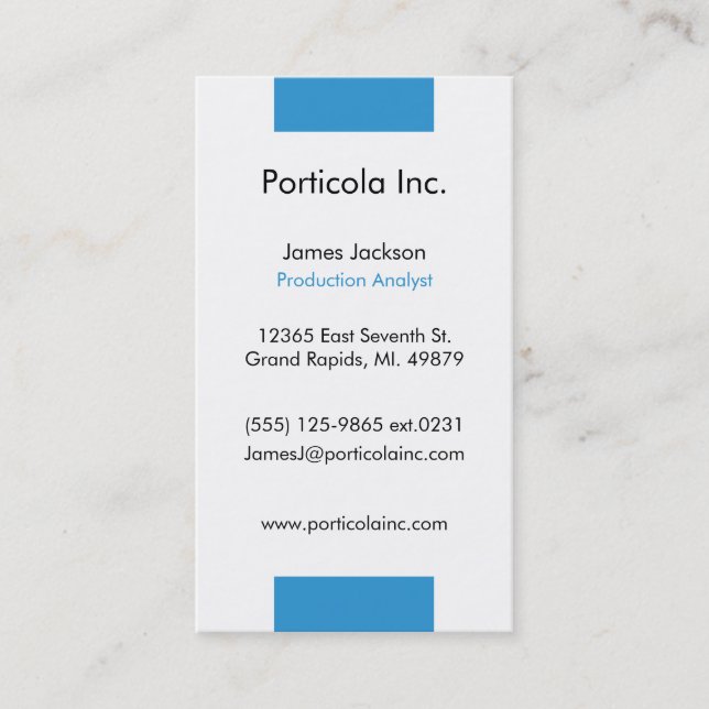 Blue Block Plain Business Cards (Front)