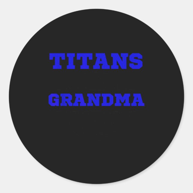 Blue Block Text Grandma Tee  Classic Round Sticker (Front)
