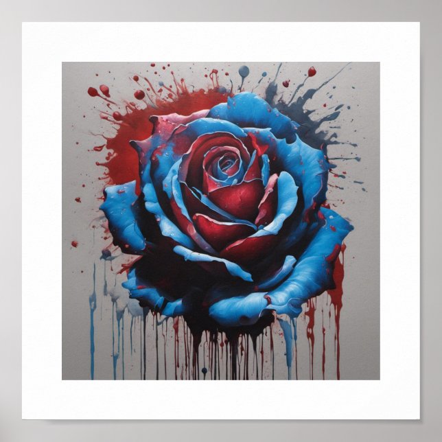 Blue Blood Moon-Rose Poster (Front)