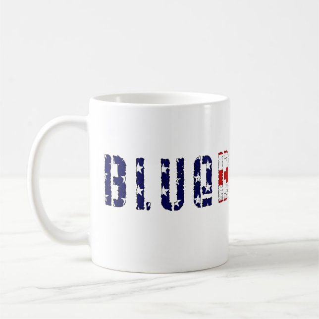 blue blooded american flag coffee mug (Left)