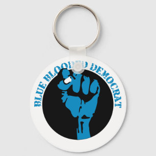blue blooded democrat fist key ring