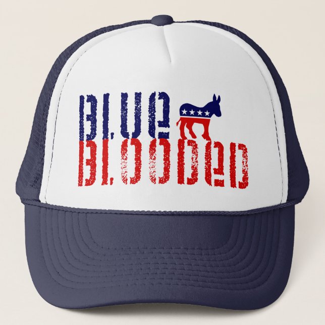 blue blooded democrat. trucker hat (Front)