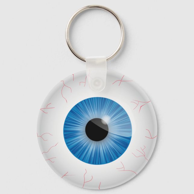 Blue Bloodshot Eyeball Key Ring (Front)