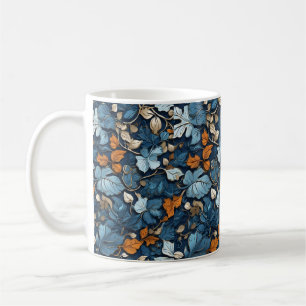 Blue Bloom Ensemble: Unique Colourful Flower Desig Coffee Mug