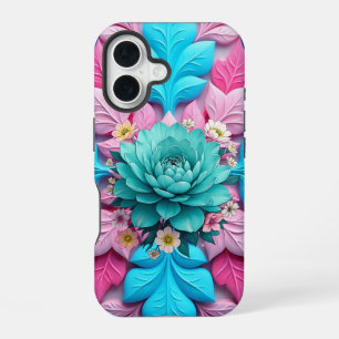 "Blue Bloom Harmony" iPhone 16 Case