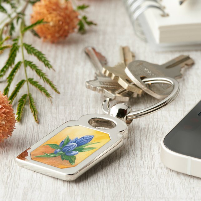 Blue Bloom Keychain – Elegant Watercolor Art (Creator Uploaded)