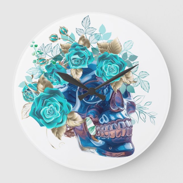 BLUE BLOOM REQUIEM LARGE CLOCK (Front)