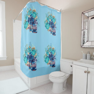 BLUE BLOOM REQUIEM SHOWER CURTAIN