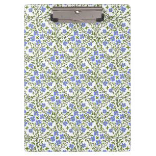 Blue Blooms Ditsy Floral Pattern Clipboard