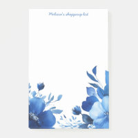 Blue Blooms Grocery Shopping List CUSTOM