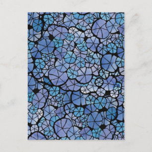 Blue Blooms Morning Glory Abstract Flower Garden Postcard