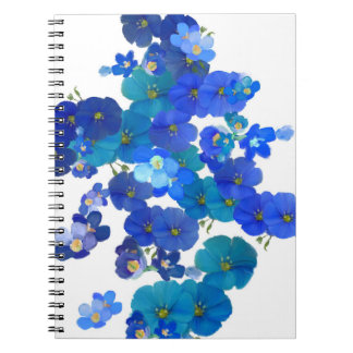 Blue Blooms on Paper Notebook