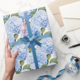 Blue Blossom Burst Wrapping Paper