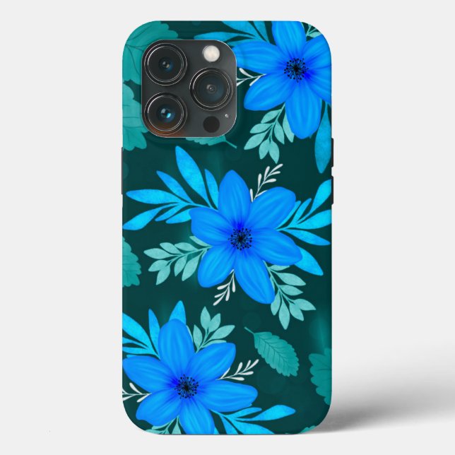 Blue Blossom Elegance iPhone Cover (Back)