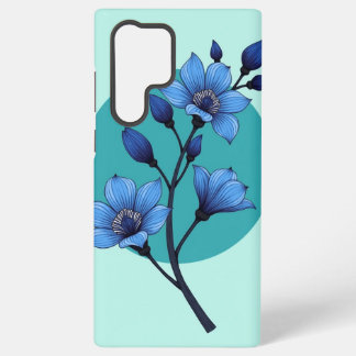Blue Blossom Elegance" phone case design