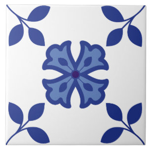 Blue Blossom Elegance Tile