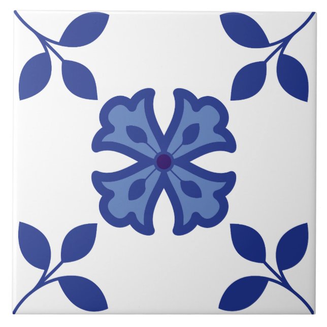 Blue Blossom Elegance Tile (Front)