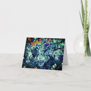 Blue Blossoms Abstract Customisable Note Card
