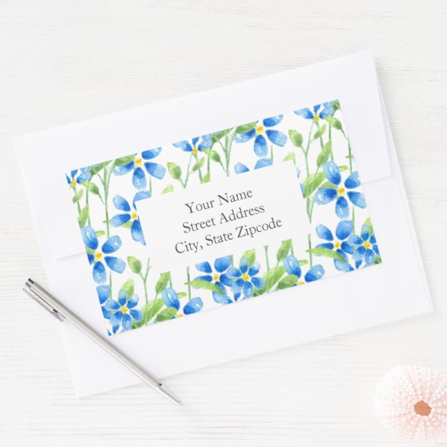 'Blue Blossoms' Labels (Envelope)