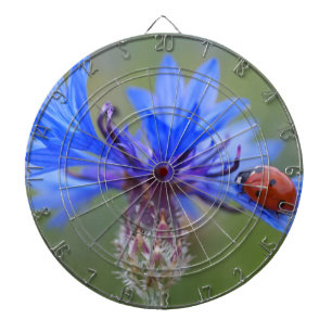 Blue Blossoms Ladybug Peace Love Destiny Art Vine Dartboard