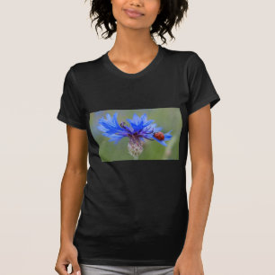 Blue Blossoms Ladybug Peace Love Destiny Art Vine T-Shirt