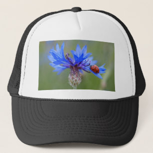 Blue Blossoms Ladybug Peace Love Destiny Art  Vine Trucker Hat