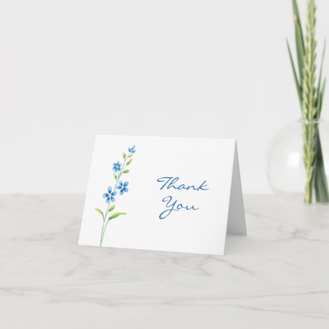 Blue Blossoms Thank You Card (Front)