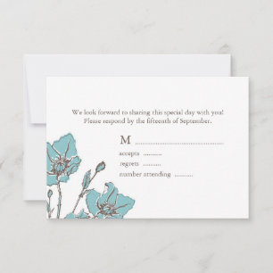 Blue Blossoms Wedding RSVP Cards