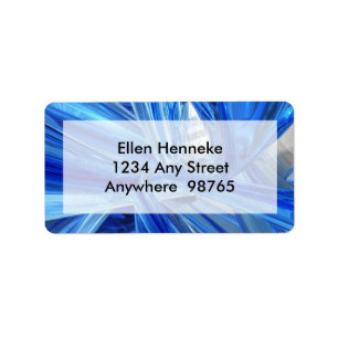 Blue Blown Glass Label