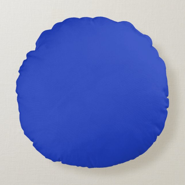 Blue Blue (solid colour)  Round Cushion (Front)