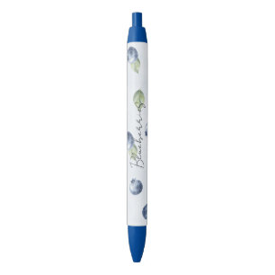 Blue Blueberries Fruit   Black Ink Pen