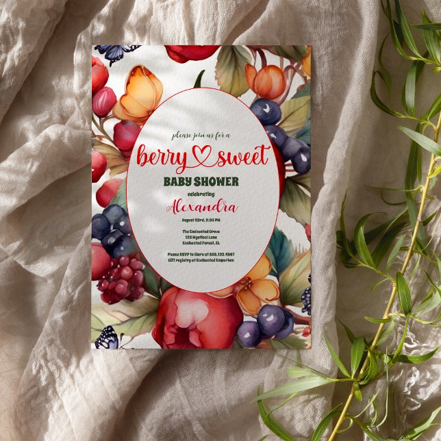 Blue Blueberry Berry Sweet Baby Shower  Invitation (Creator Uploaded)