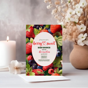 Blue Blueberry Berry Sweet Baby Shower  Invitation
